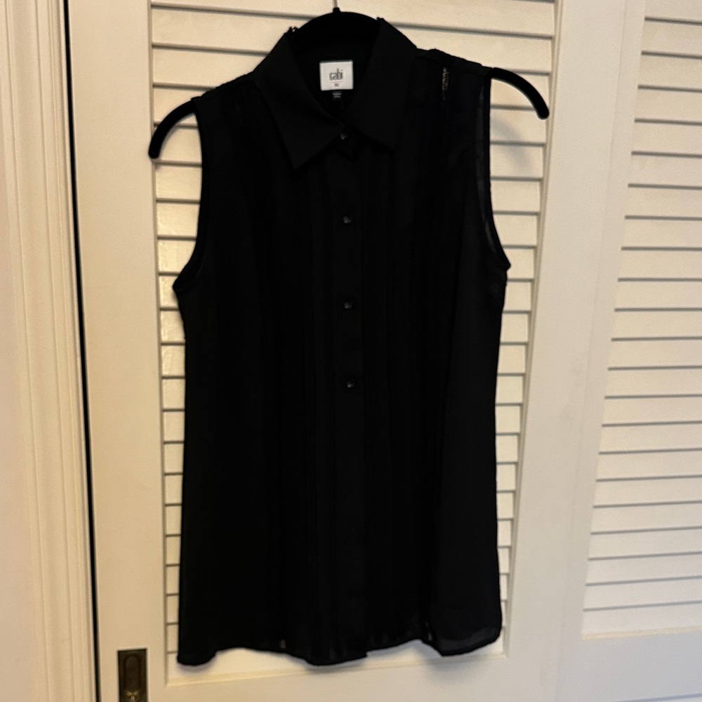CAbi Black Sleeveless Blouse